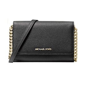 MICHAEL KORS Travel Medium Phone Crossbody Pebbled Leather, Black